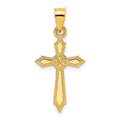 10K w/ Engraved Edges Cross Charm