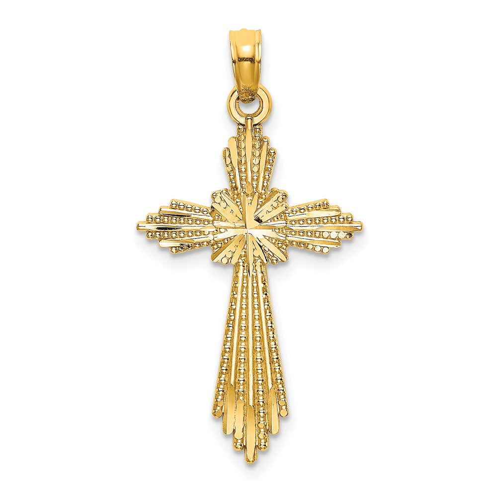 10K Fancy D/C Cross Charm