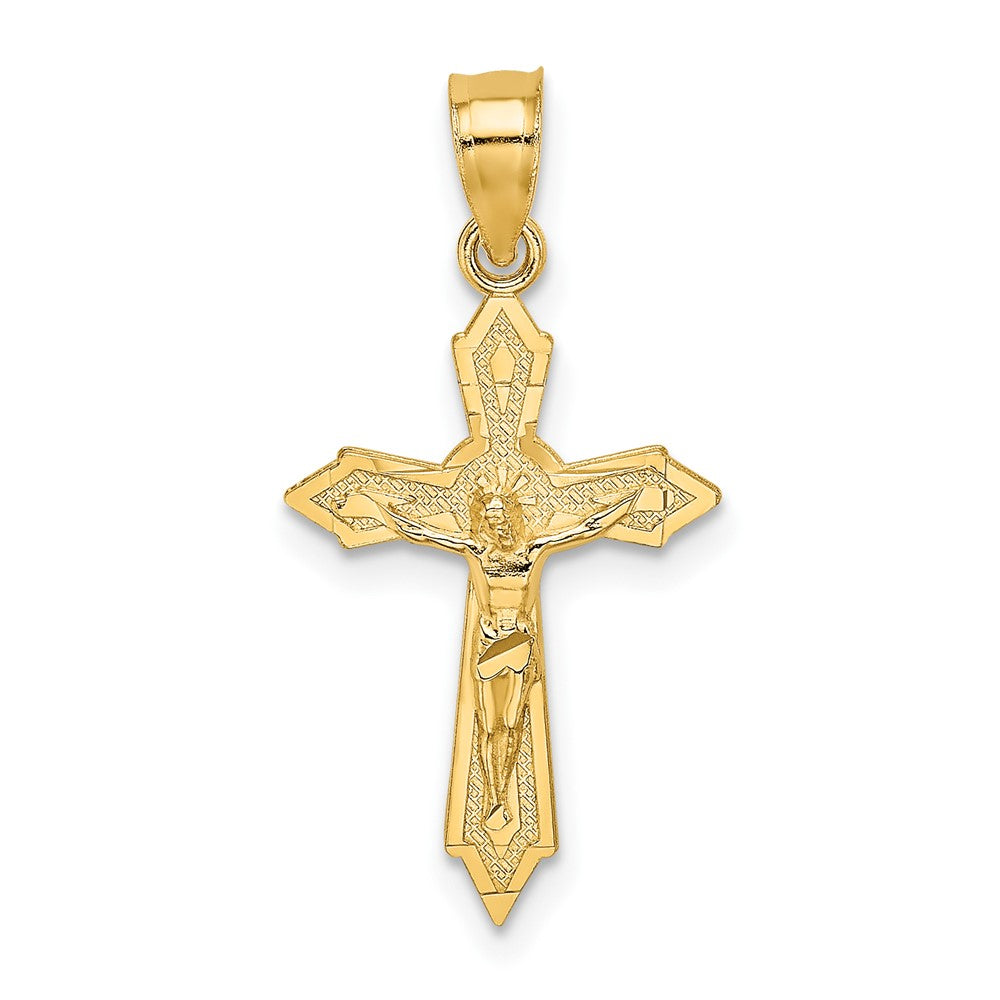 10K W/ Arrow Pointed Ends Crucifix Charm
