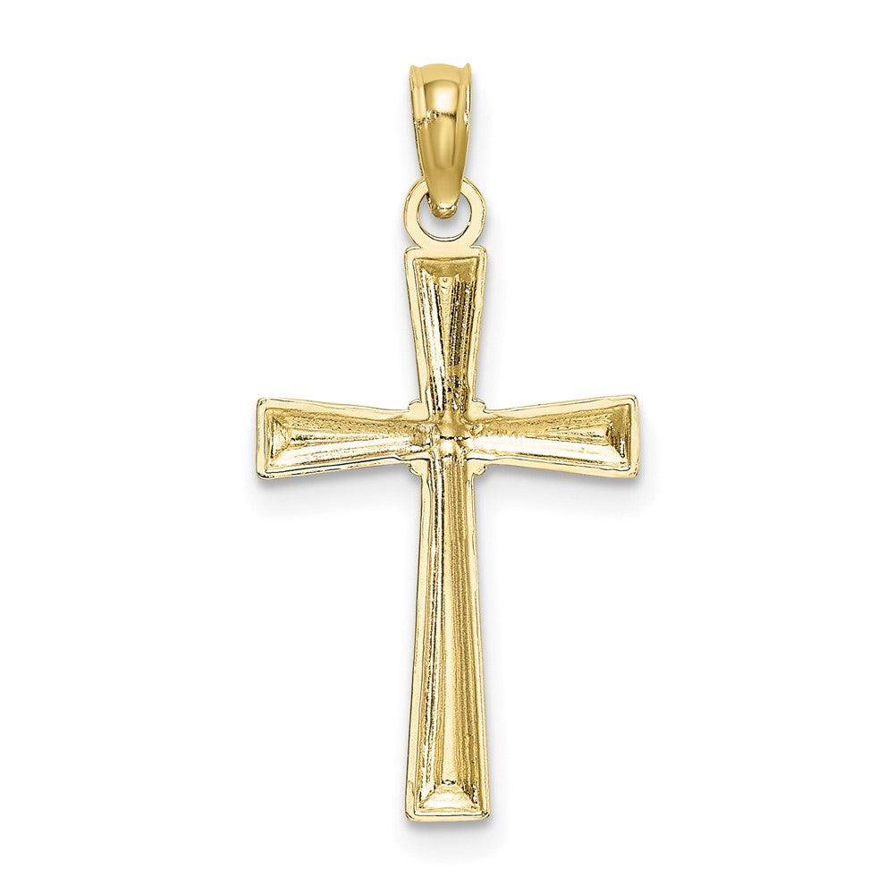 10K D/C Textured Cross Charm