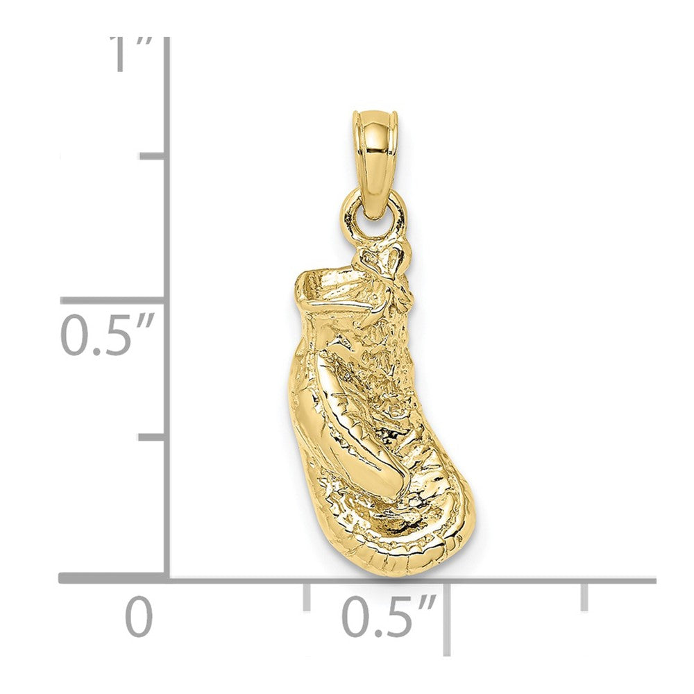 10K 2-D Polished / Textured Single Boxing Glove Charm