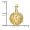 10K Textured Basketball Charm