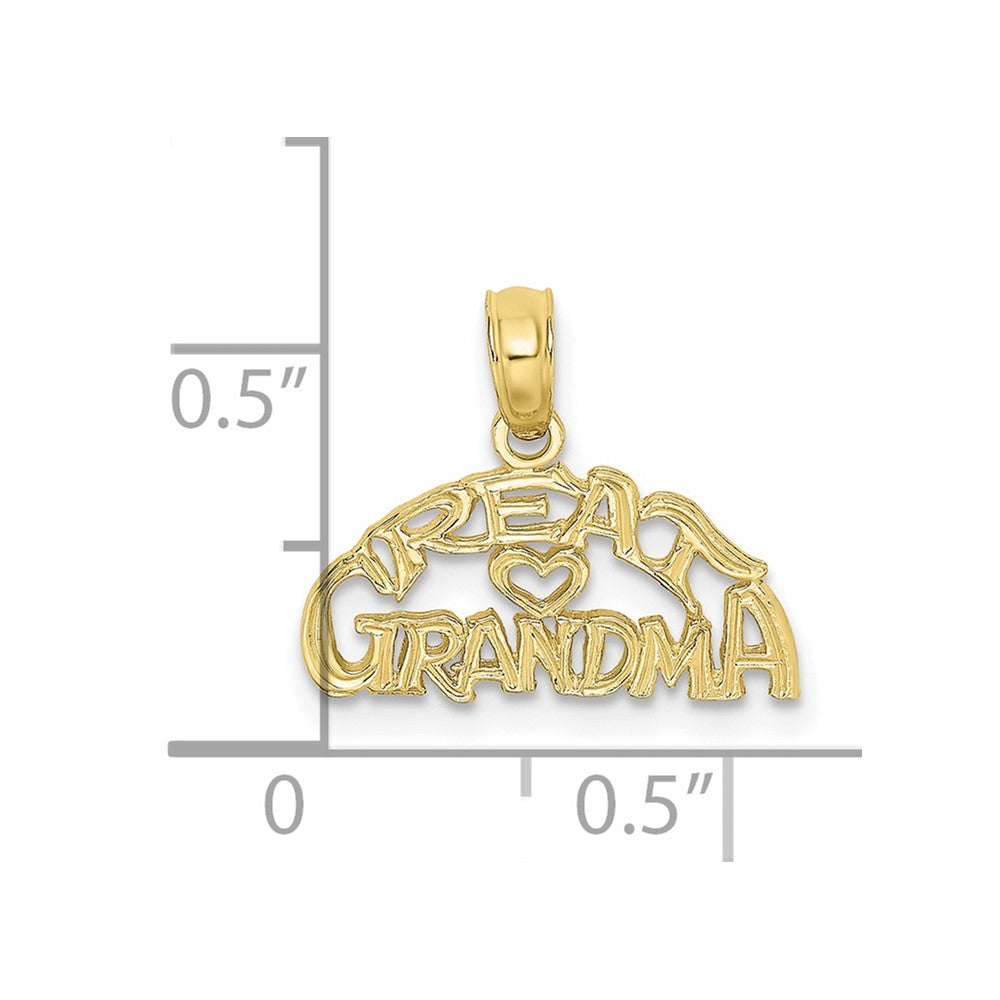 10K Block and Engraved GREAT GRANDMA Charm