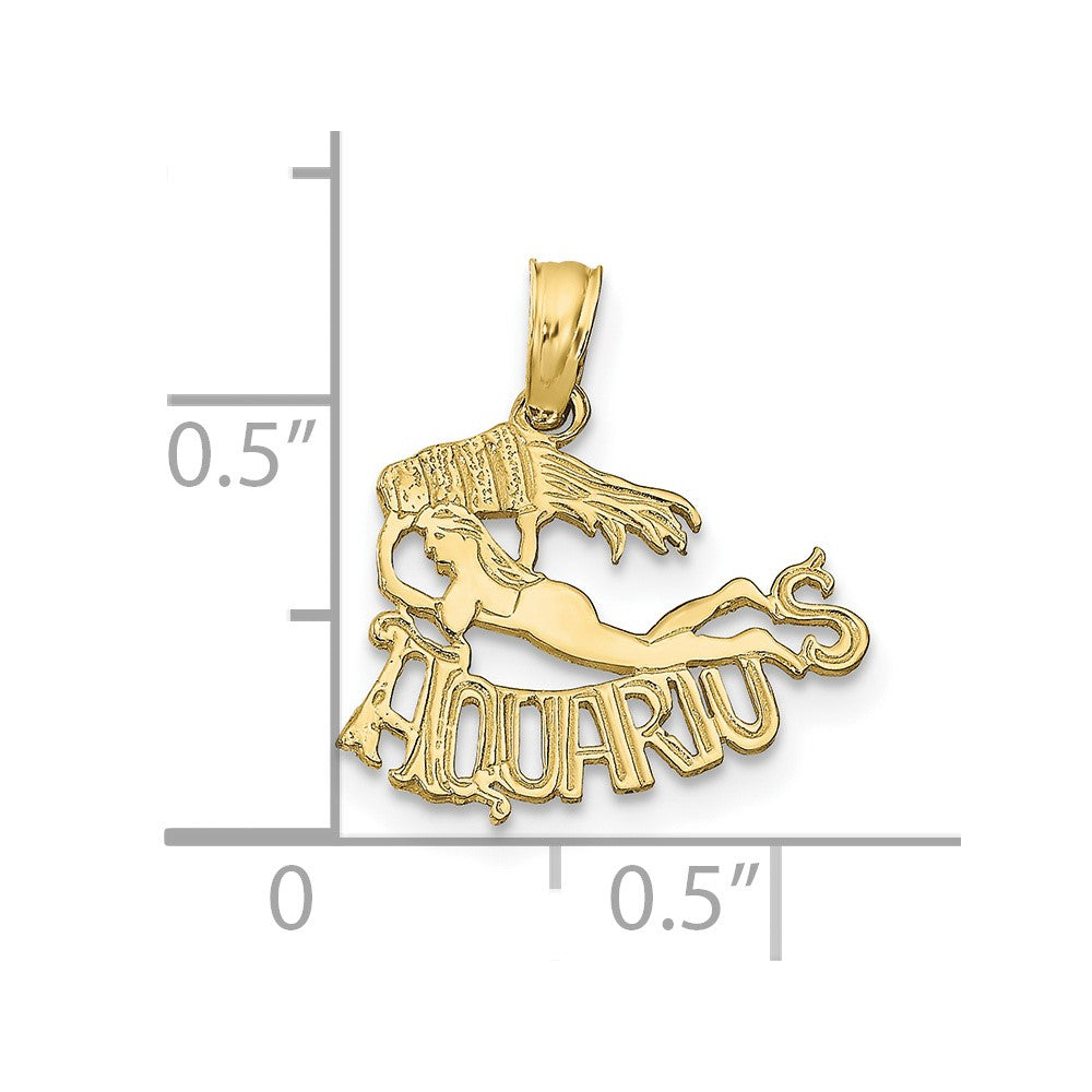 10k Aquarius Zodiac Charm