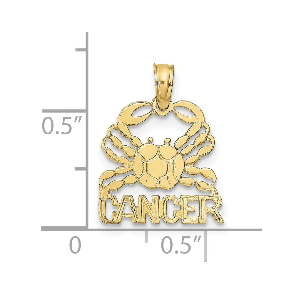 10k Cancer Zodiac Charm