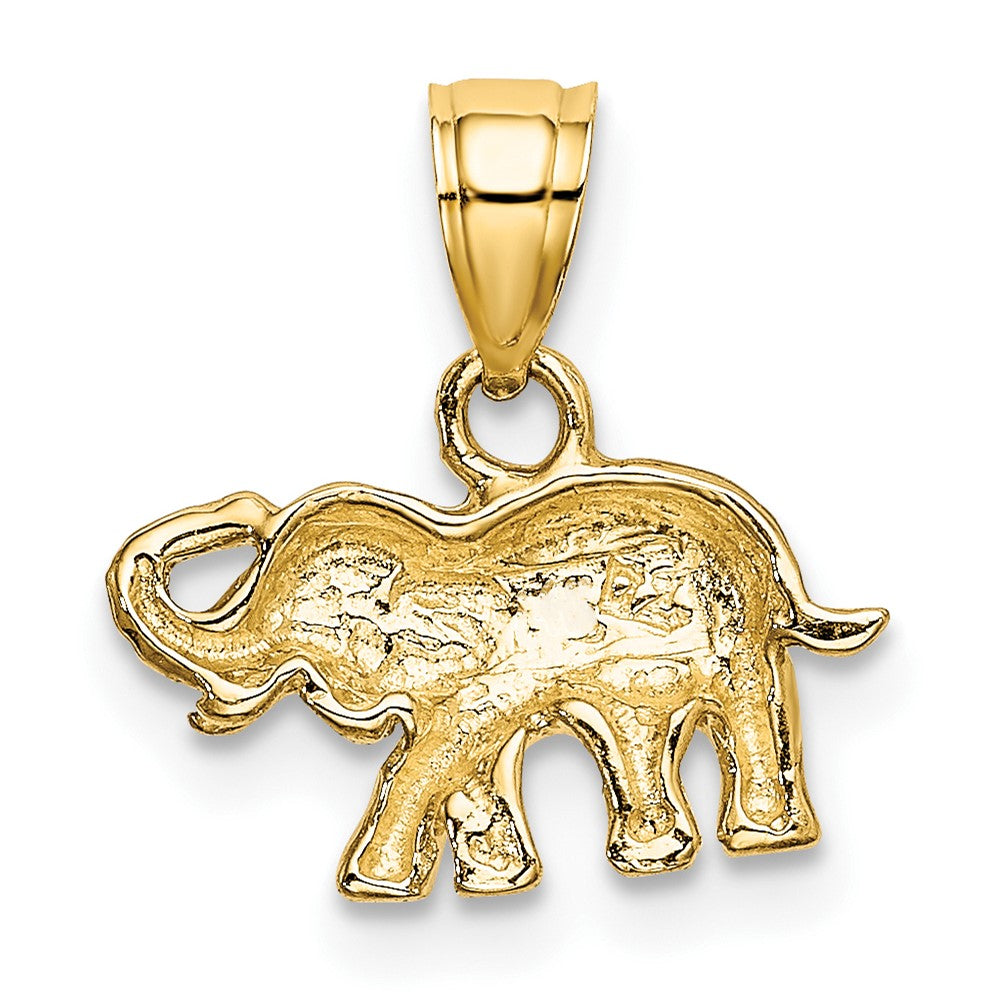 10k w/ Rhodium Small Elephant Charm