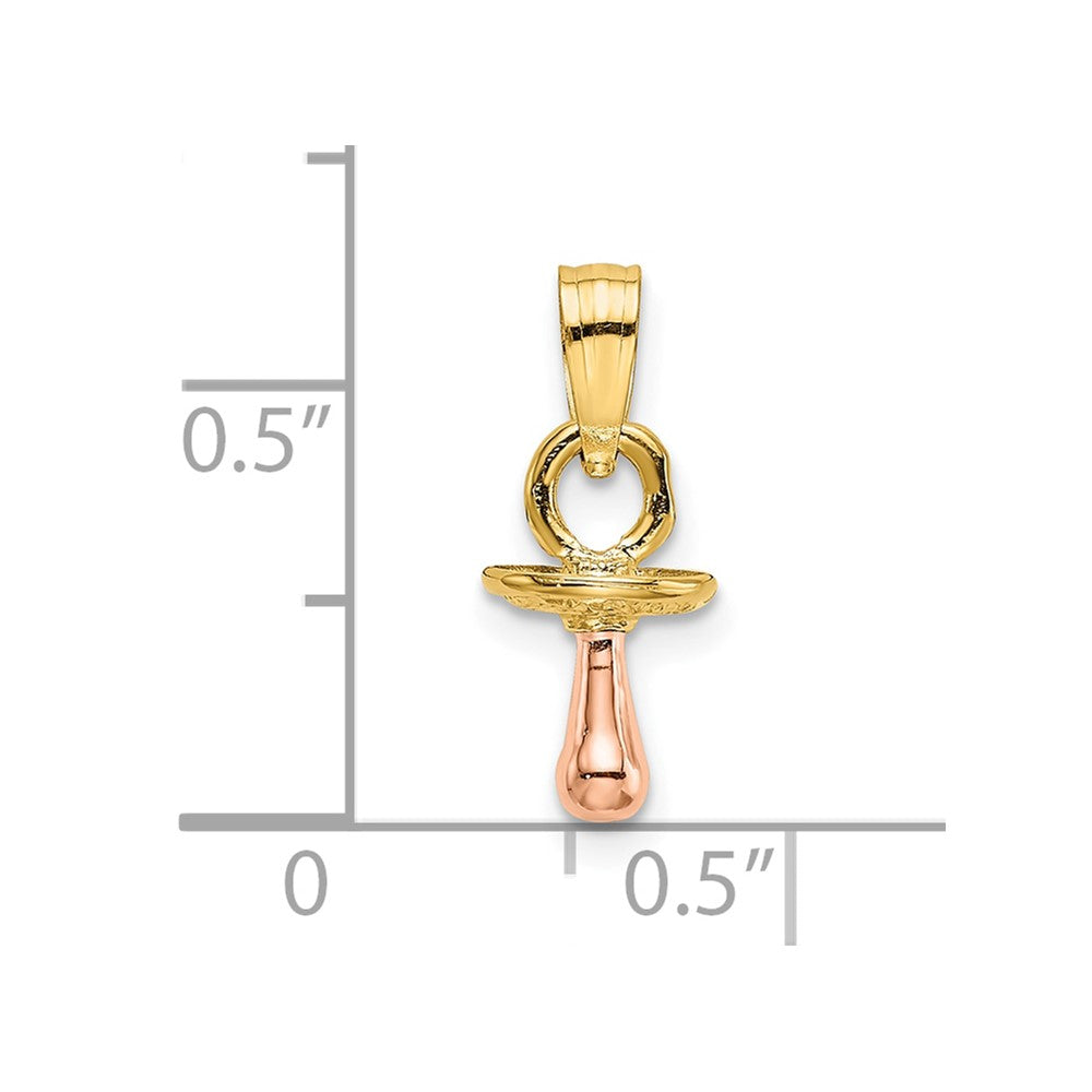 10k Two-Tone 3-D Pacifier Charm