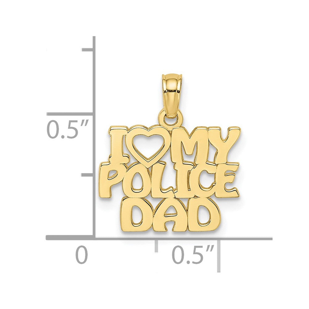 10k I HEART MY POLICE DAD Charm
