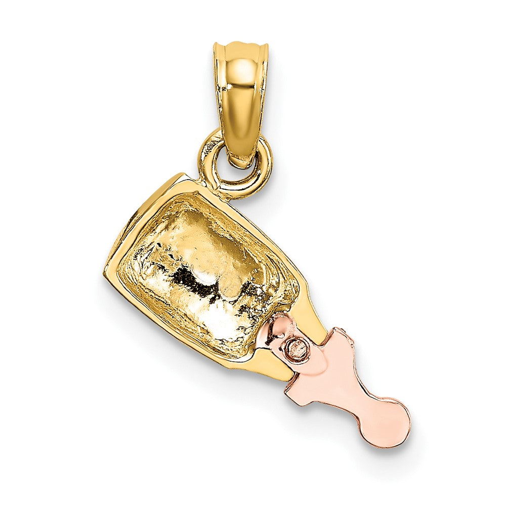10k Two-Tone Baby Bottle Charm
