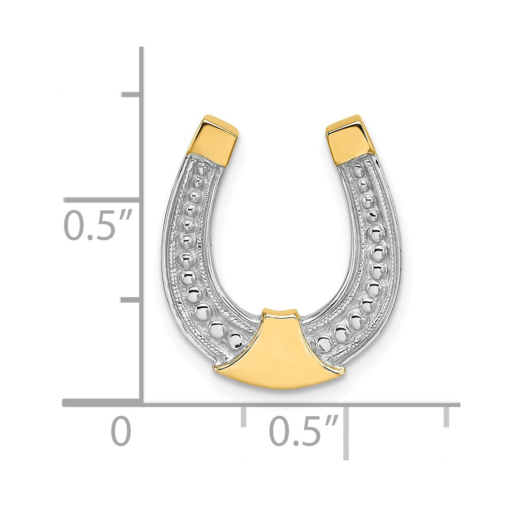 10k w/ Rhodium Horseshoe Charm