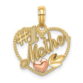 10k Two-Tone Heart w/ #1 MOTHER Charm