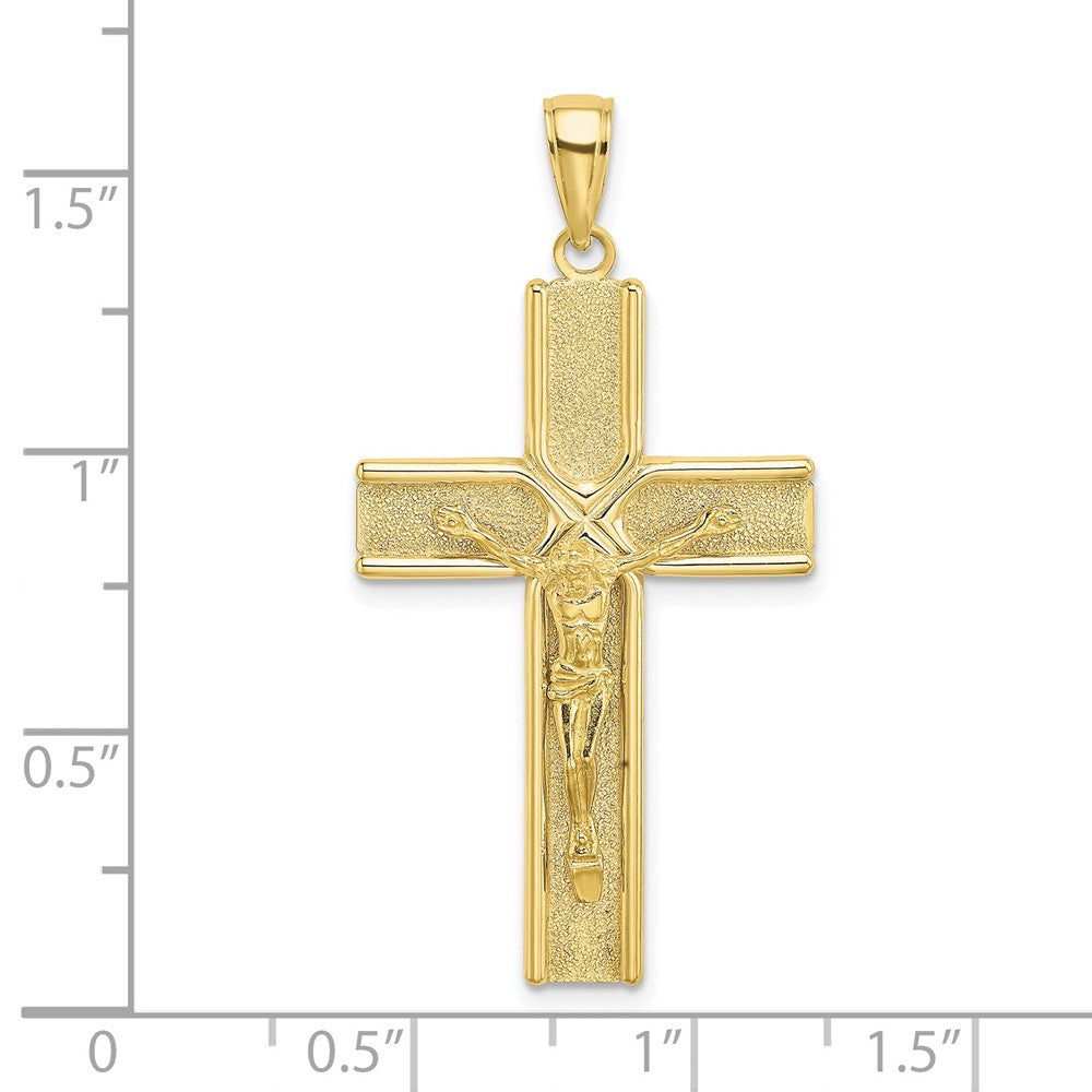 10K W/ Satin Finish Crucifix Charm