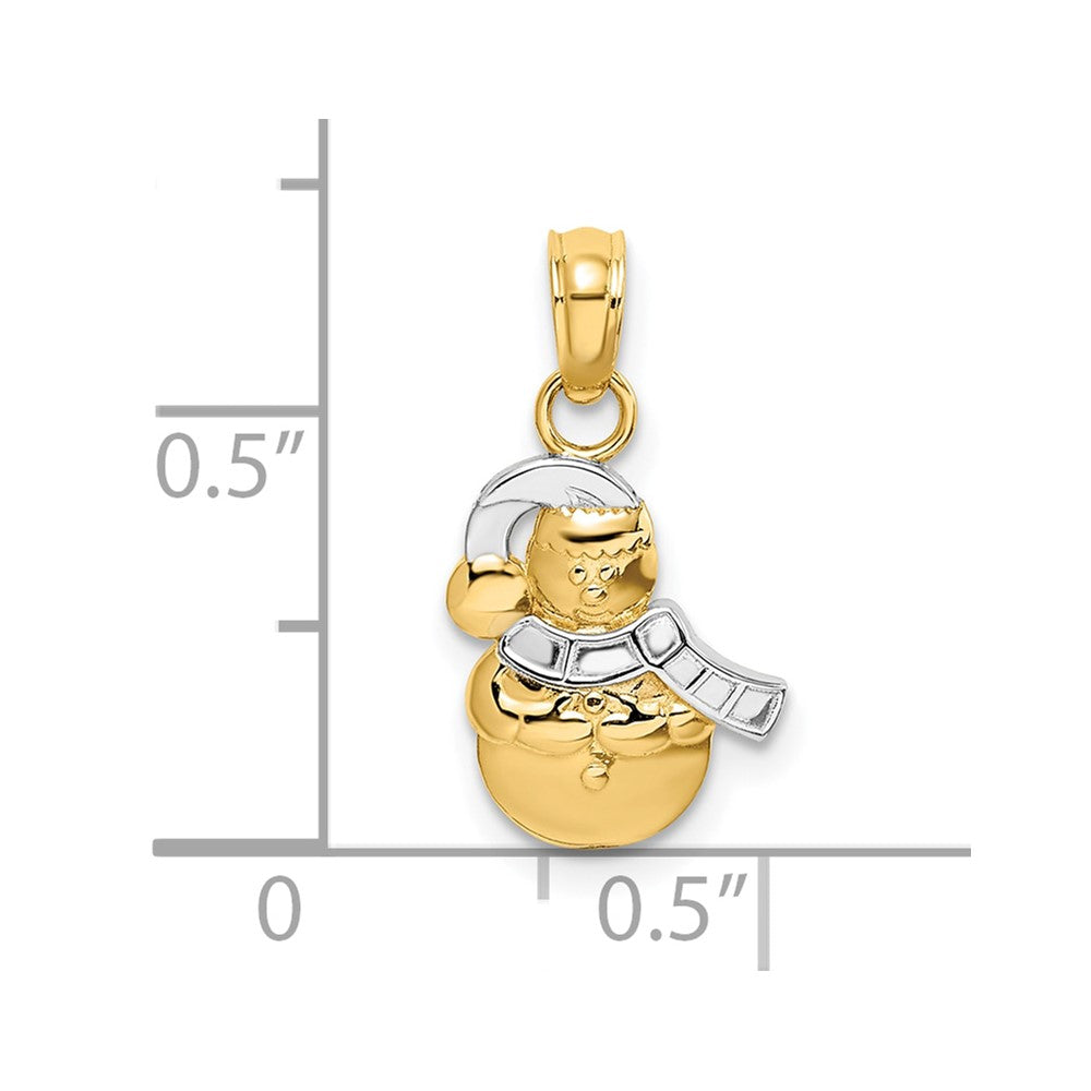 10K w/ Rhodium Snowman Pendant