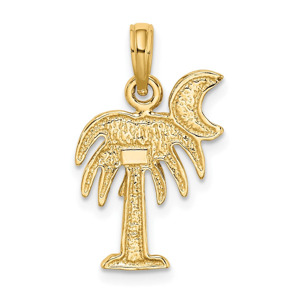 10K W/ Rhodium Polished Charelston Palm Tree Charm