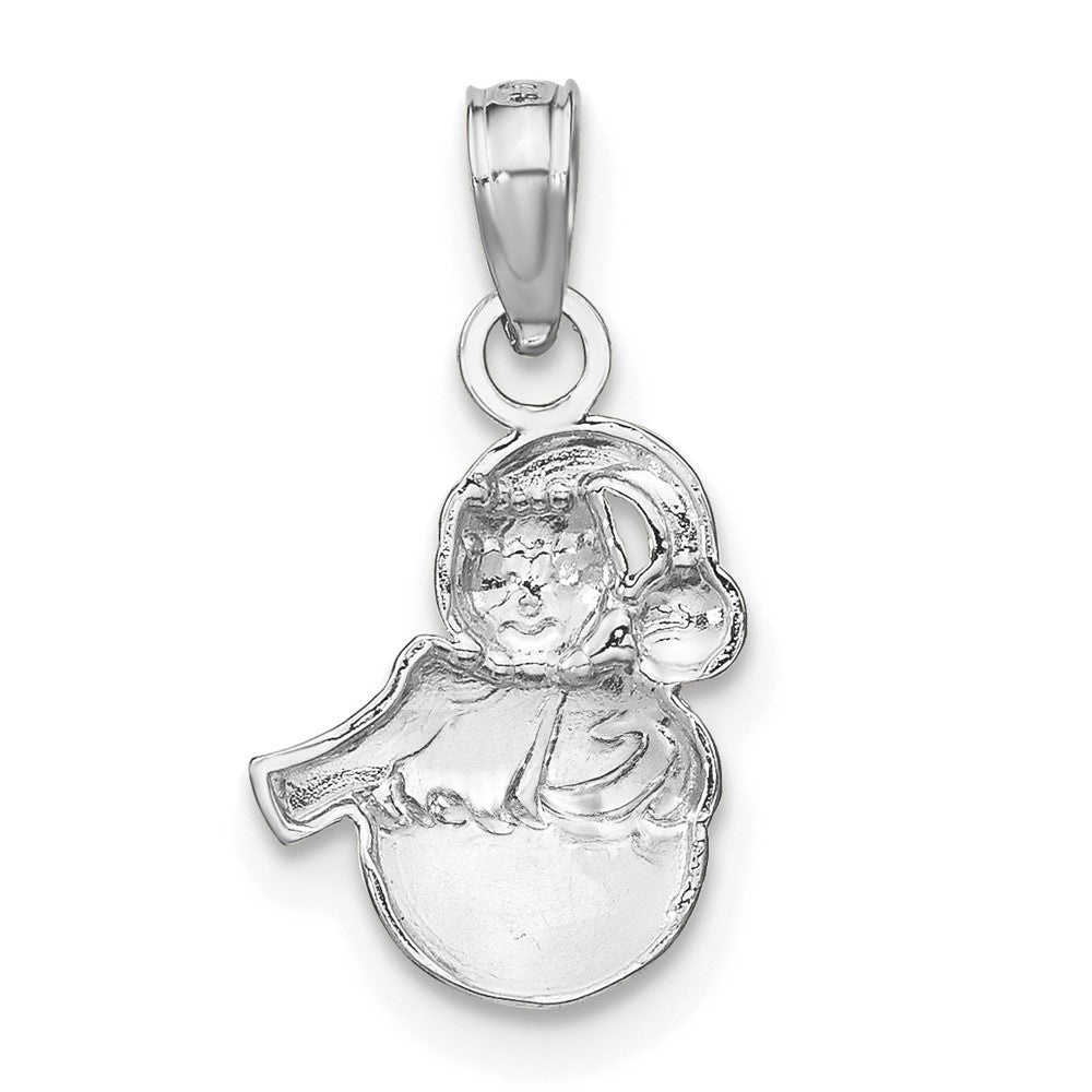 10k White Gold Snowman Pendant