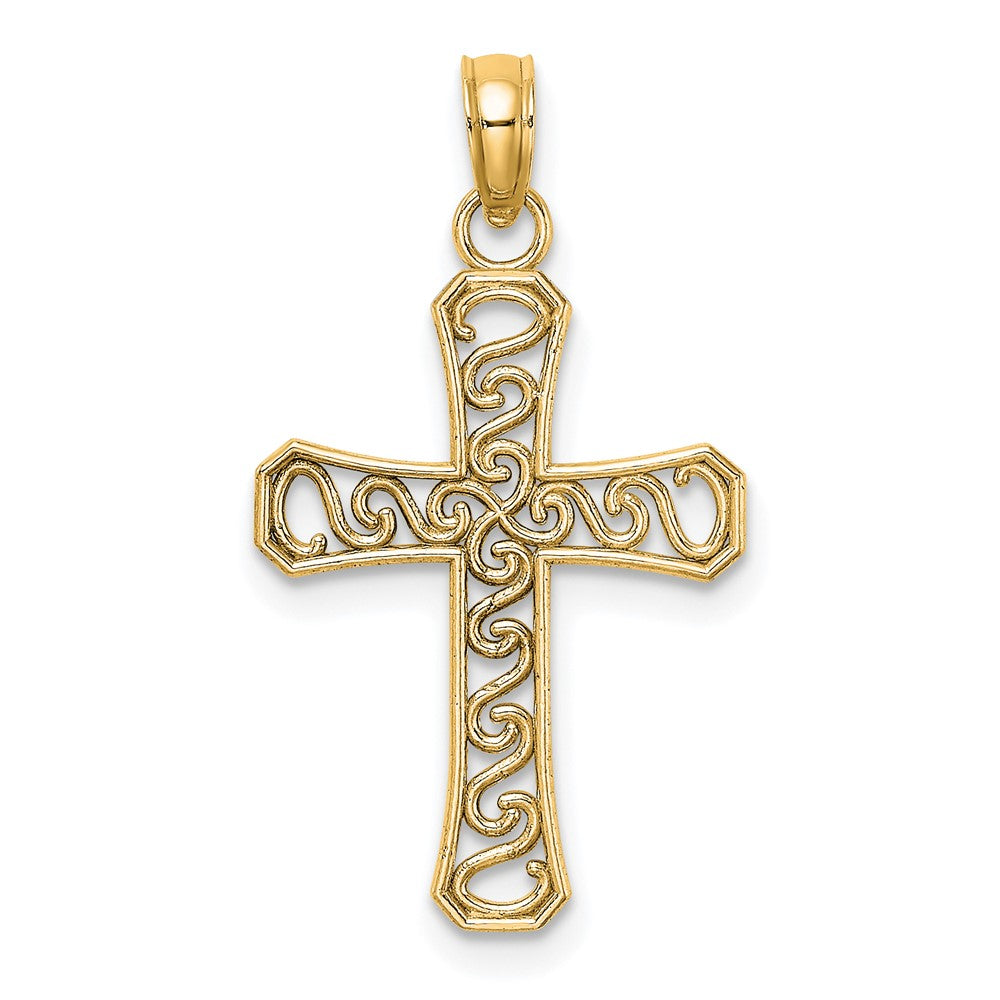 10k Fancy Cross Pendant
