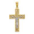10k Two-tone Crucifix Pendant