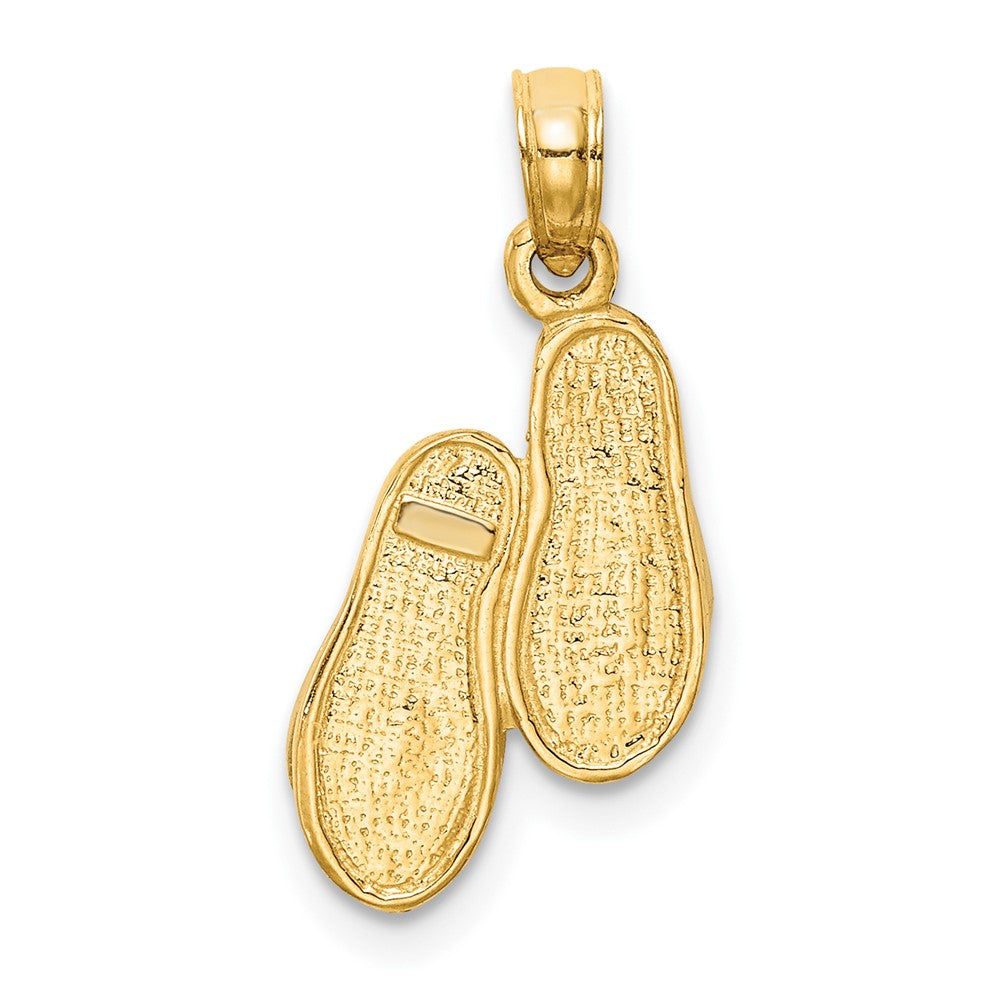 10k & Rhodium Solid Polished Sandals Pendant