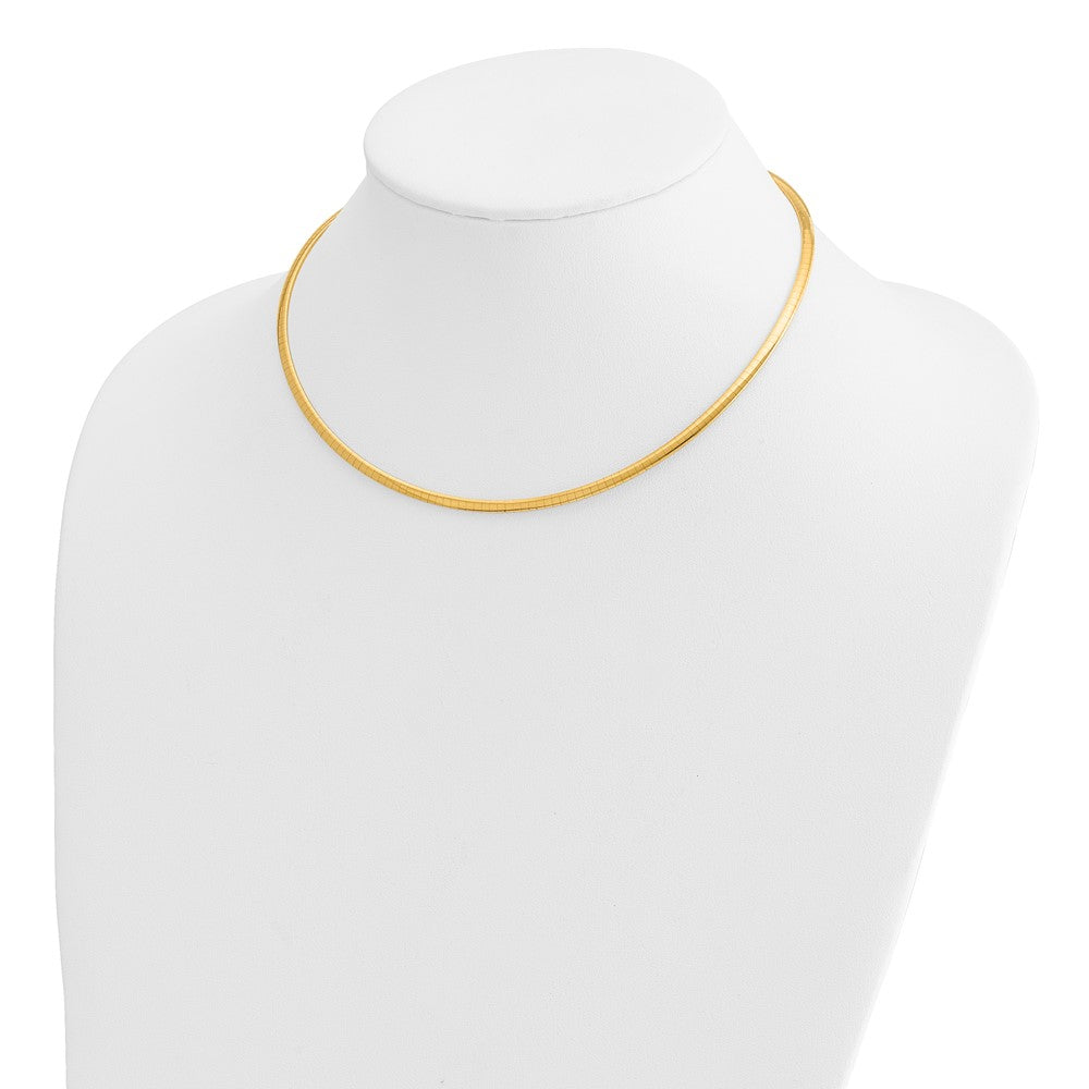 10k 3mm Domed Omega Necklace