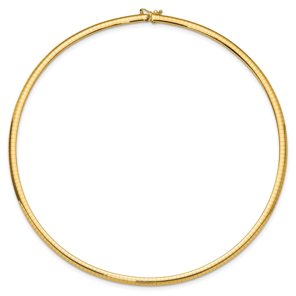 10k 4mm Domed Omega Necklace