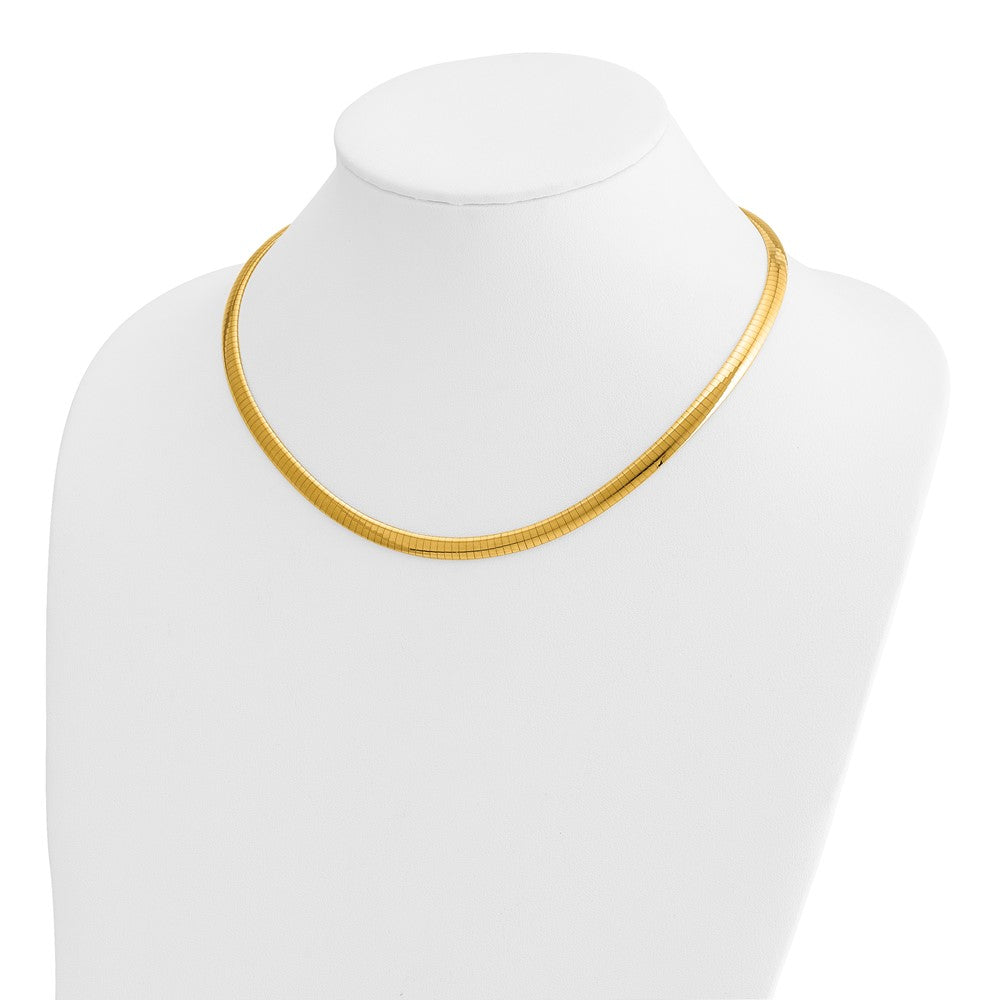 10k 6mm Domed Omega Necklace