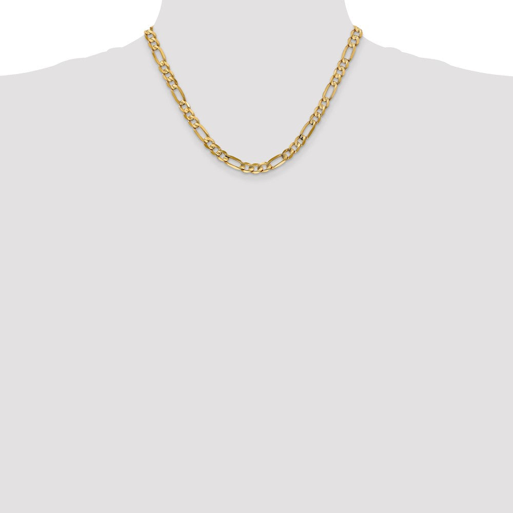 10k 6mm Concave Open Figaro Chain