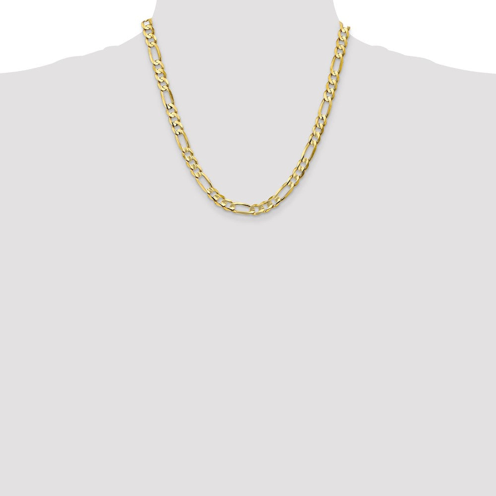 10k 6.75mm Concave Open Figaro Chain