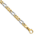 10k Two-tone 6.1mm Hand-polished Fancy Link Chain