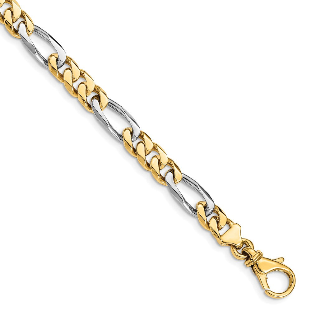 10k Two-tone 6.1mm Hand-polished Fancy Link Chain