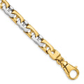 10k Two-tone 8.5mm Hand-polished Fancy Link Chain