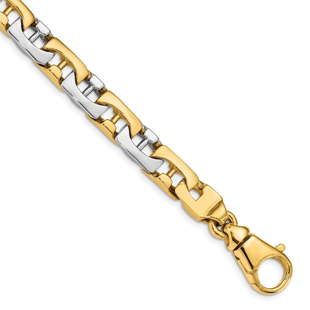 10k Two-tone 8.5mm Hand-polished Fancy Link Chain