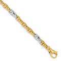 10k Two-tone 5.38mm Hand-polished Fancy Link Chain