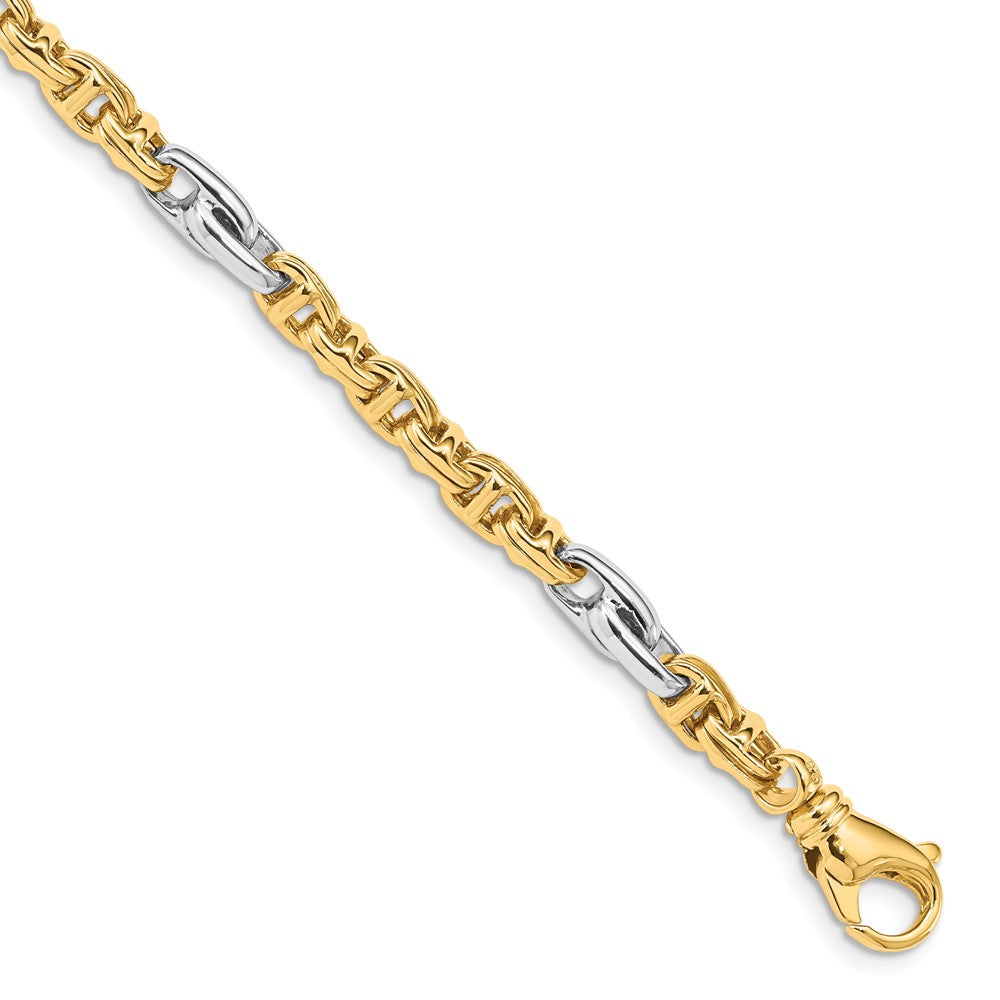 10k Two-tone 5.38mm Hand-polished Fancy Link Chain