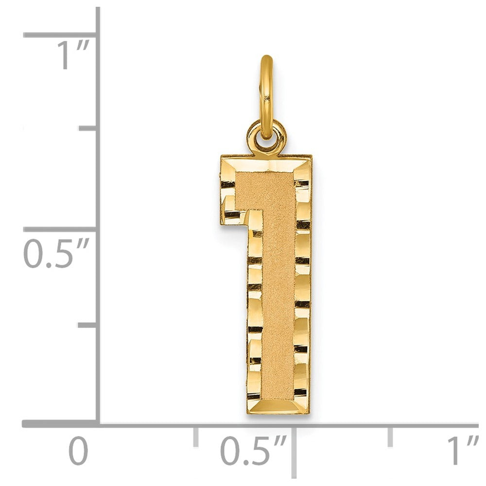 10ky Casted Large Diamond Cut Number 1 Charm
