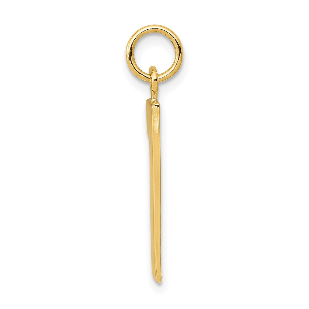 10k Large Polished Number 1 Charm