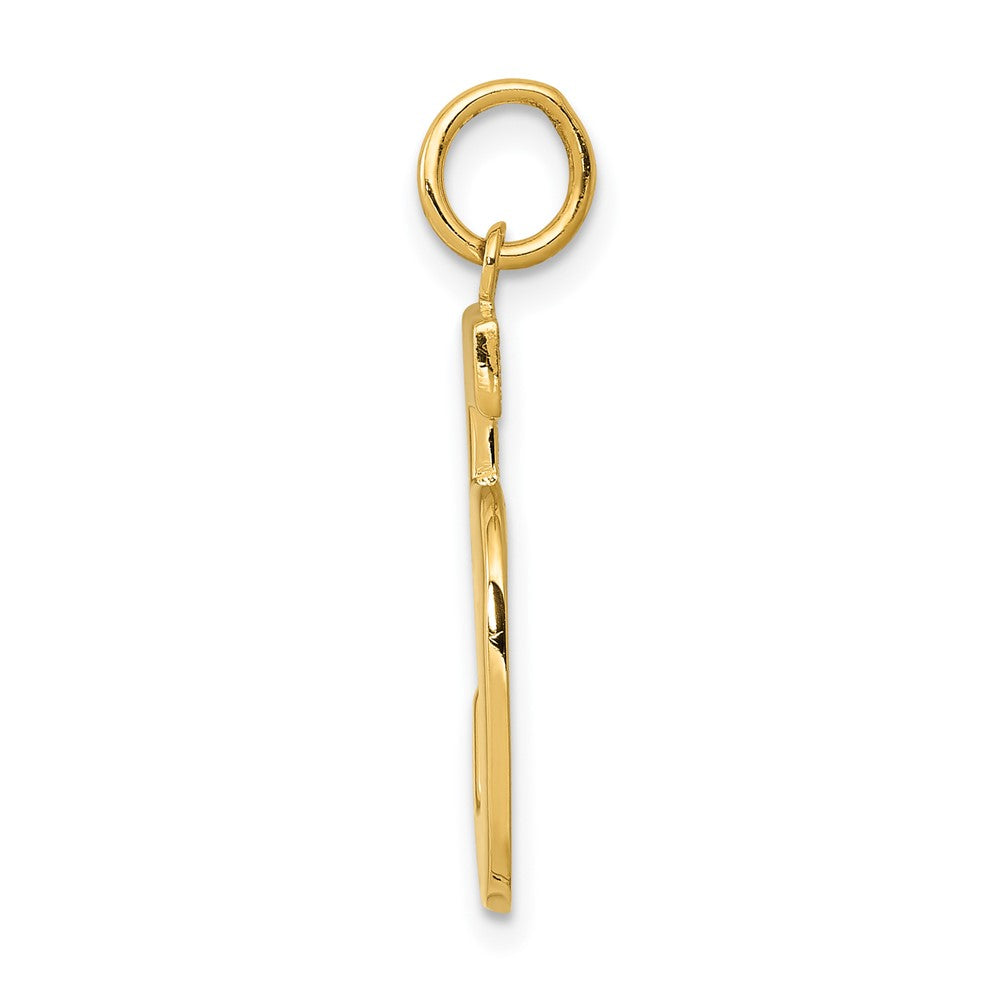 10k Large Polished Number 5 Charm
