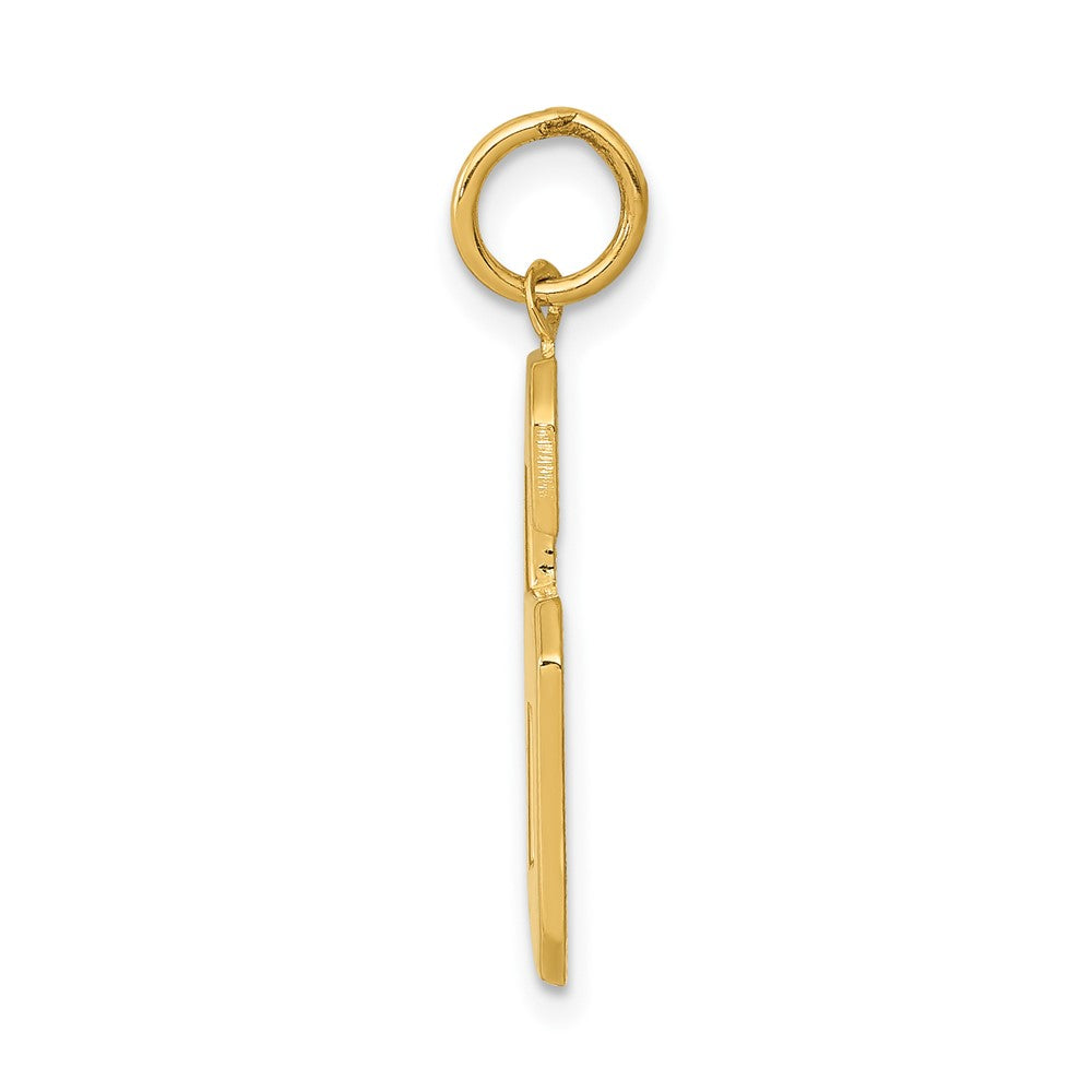 10k Large Polished Number 6 Charm