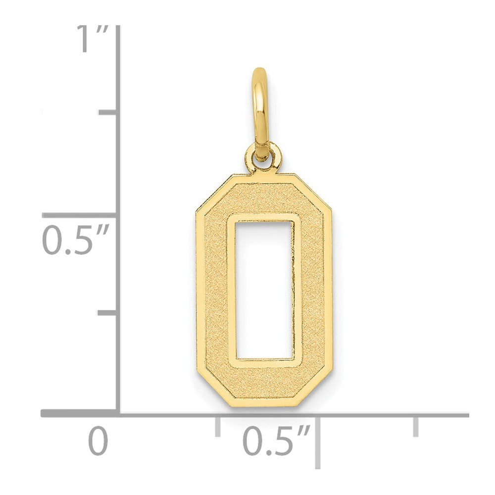 10k Medium Satin Number 0 Charm