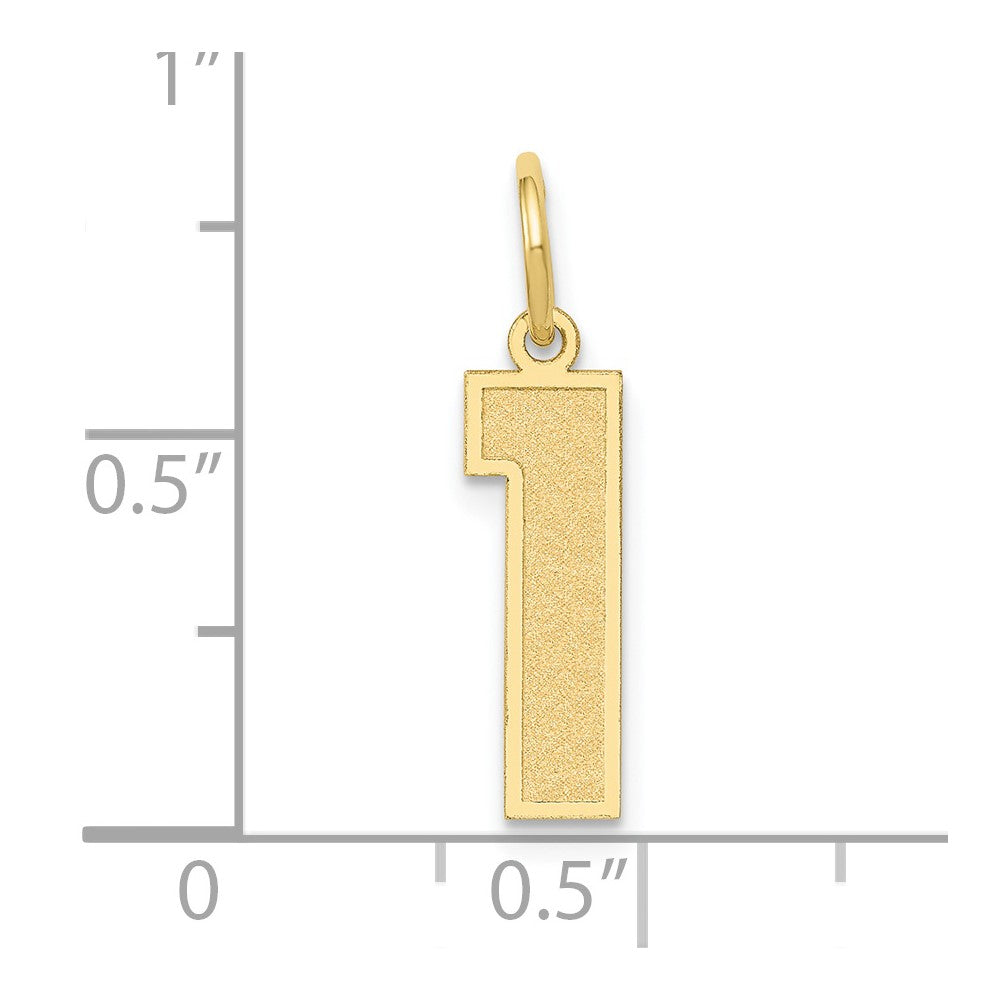 10k Medium Satin Number 1 Charm