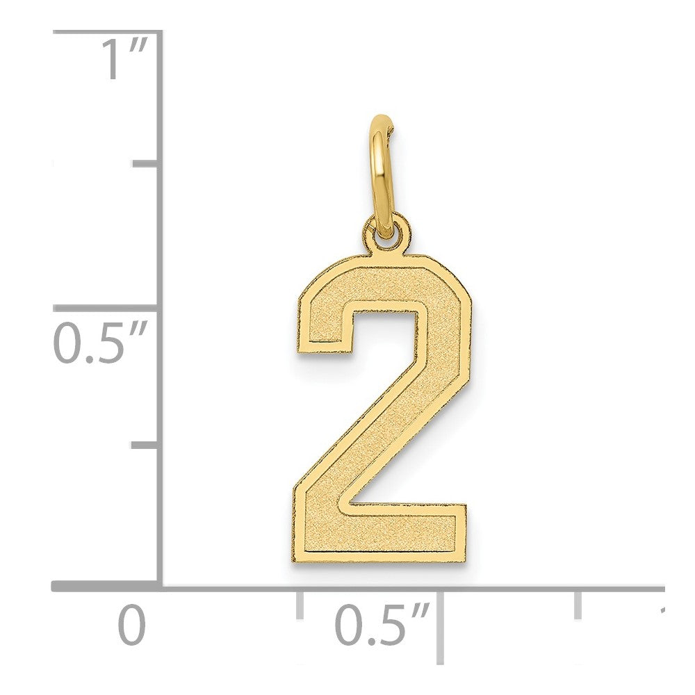 10k Medium Satin Number 2 Charm