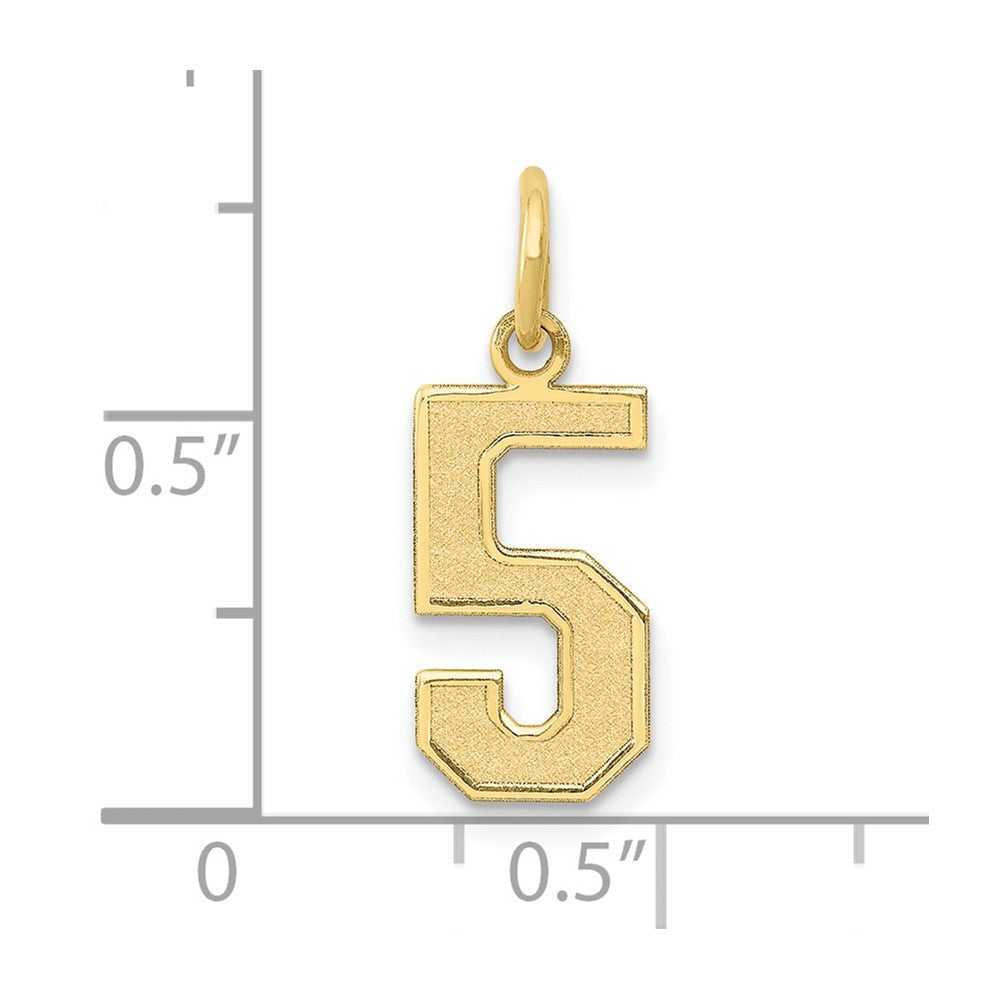 10k Medium Satin Number 5 Charm