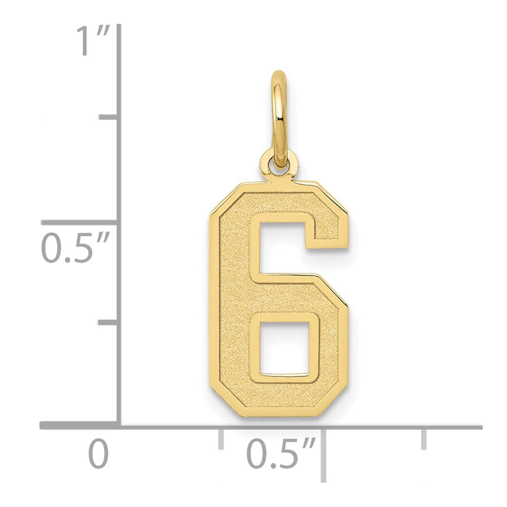 10k Medium Satin Number 6 Charm