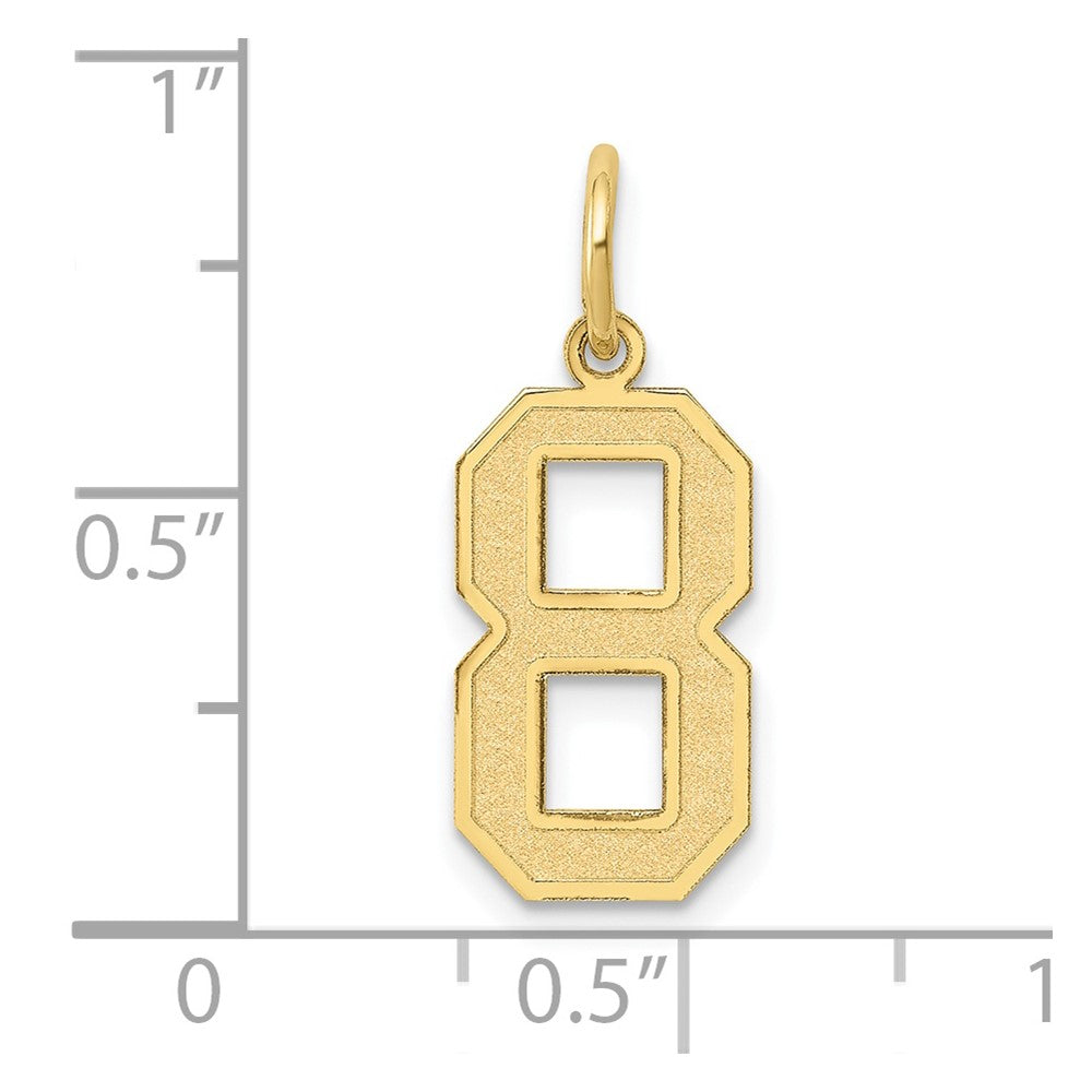 10k Medium Satin Number 8 Charm