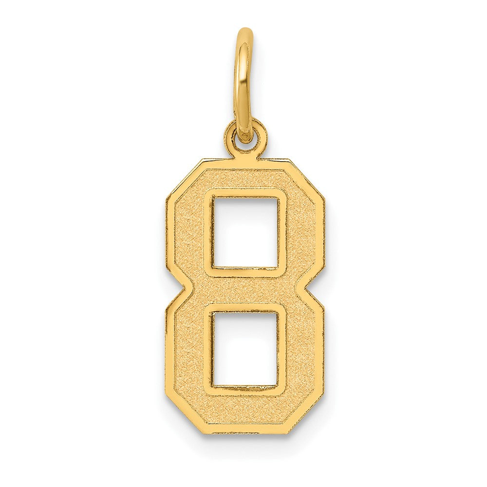 10k Medium Satin Number 8 Charm