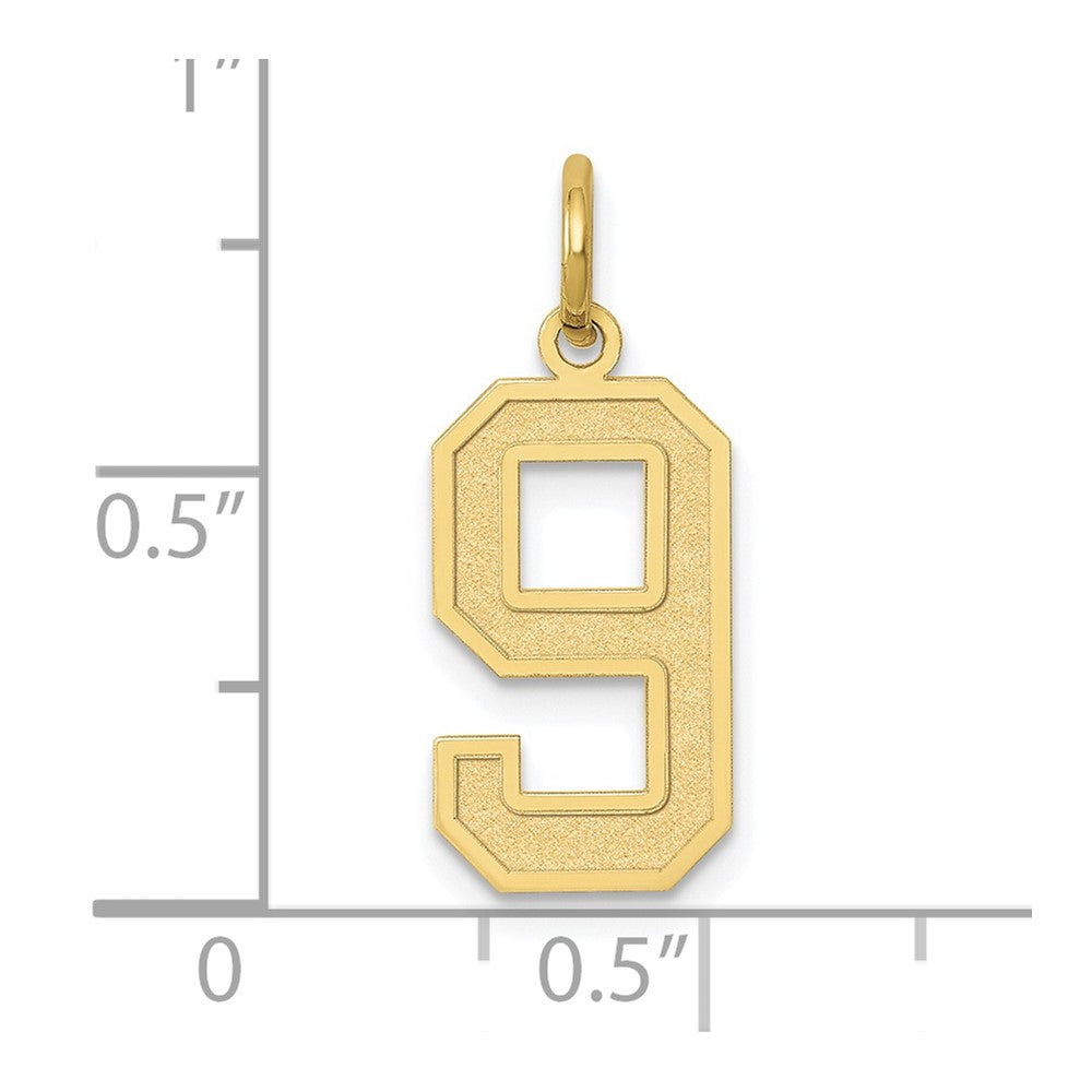 10k Medium Satin Number 9 Charm