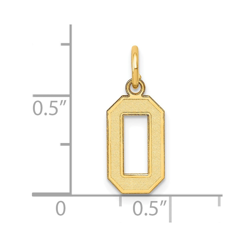 10k Small Satin Number 0 Charm