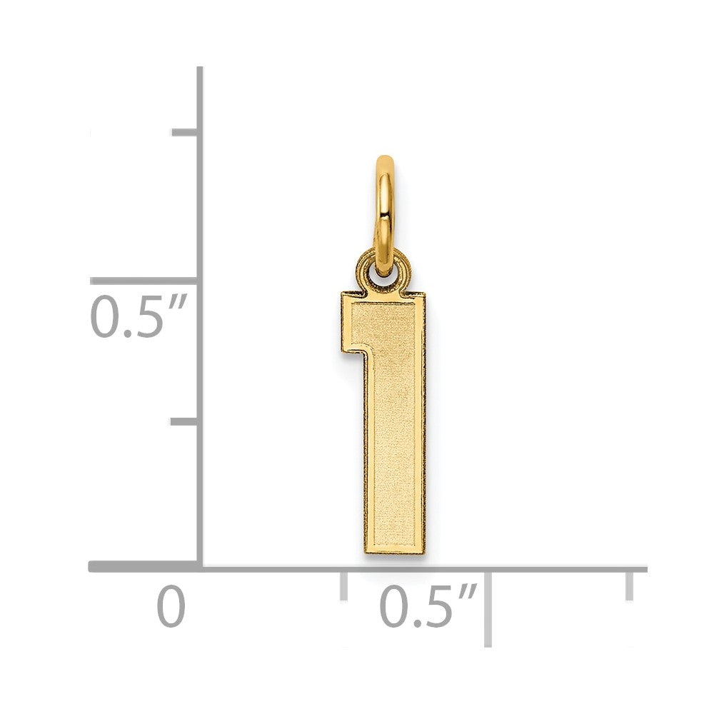 10k Small Satin Number 1 Charm