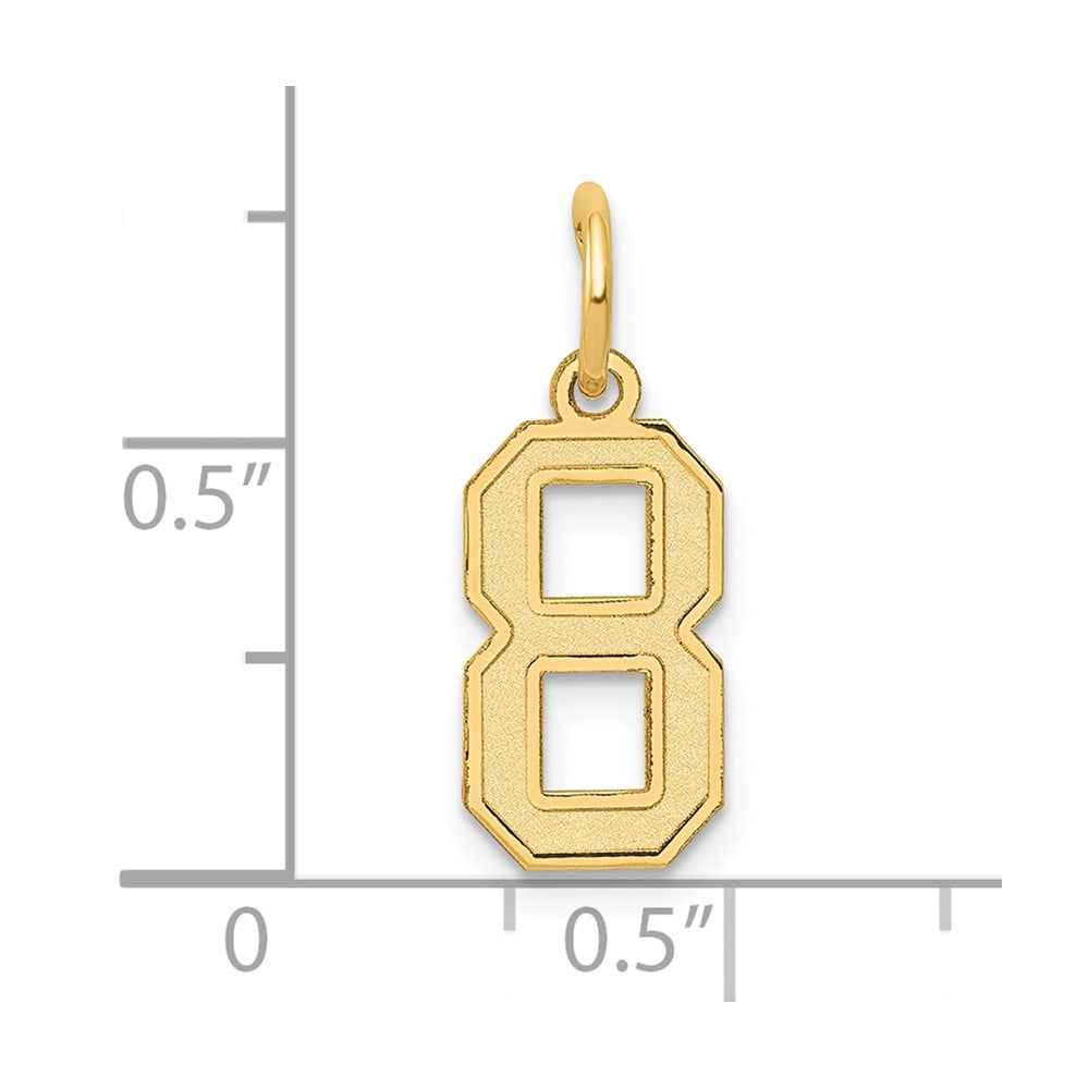10k Small Satin Number 8 Charm