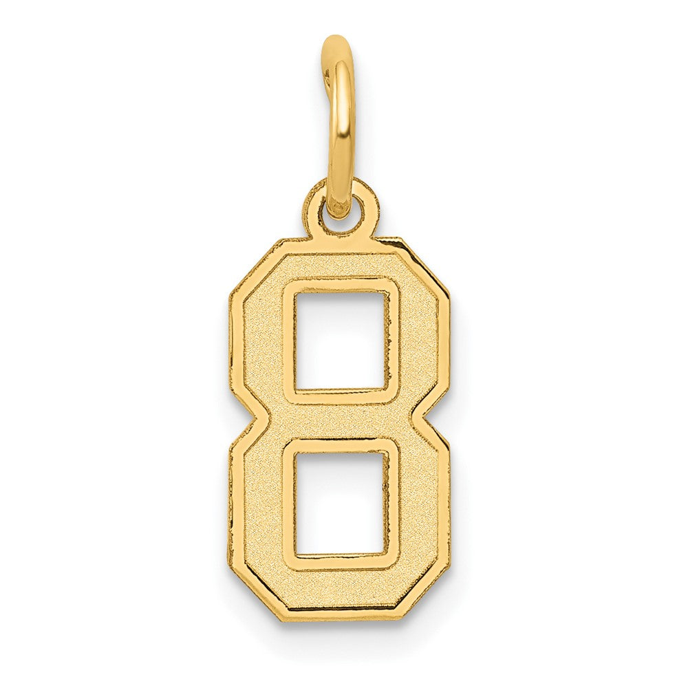 10k Small Satin Number 8 Charm
