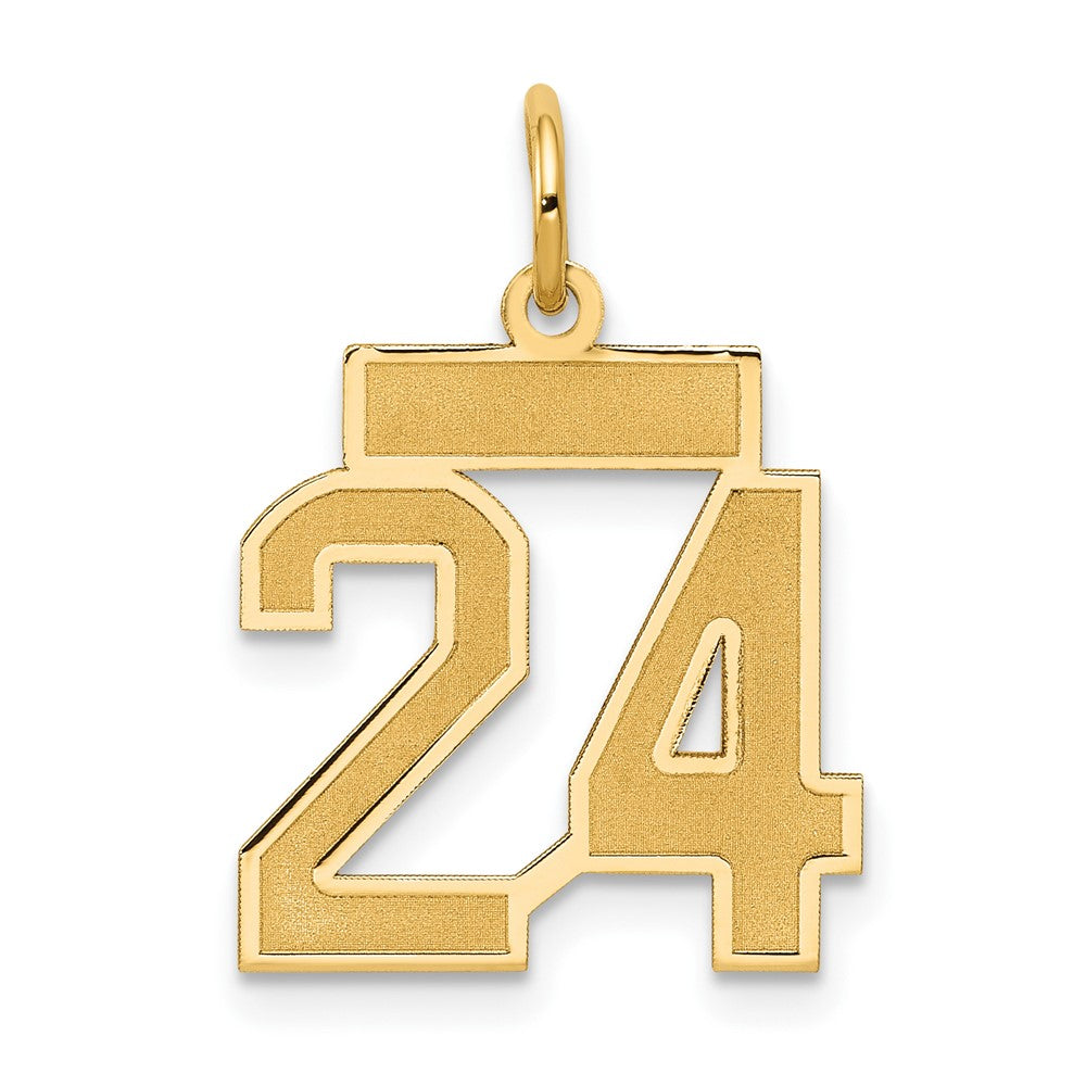 10k Small Satin Number 24 Charm